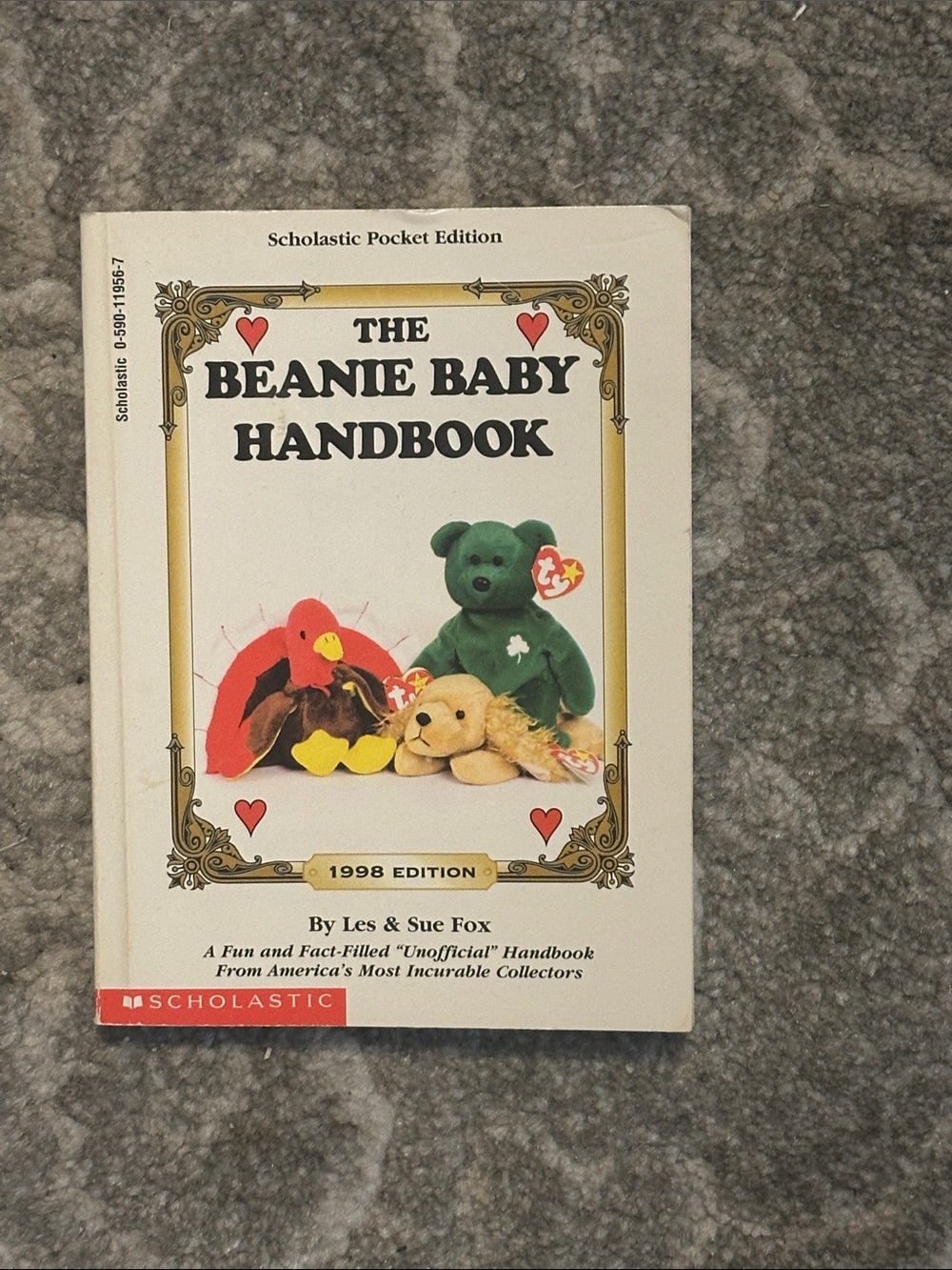 Scholastic Beanie Baby Handbook - White Cover with Red, Green, Yellow Plush